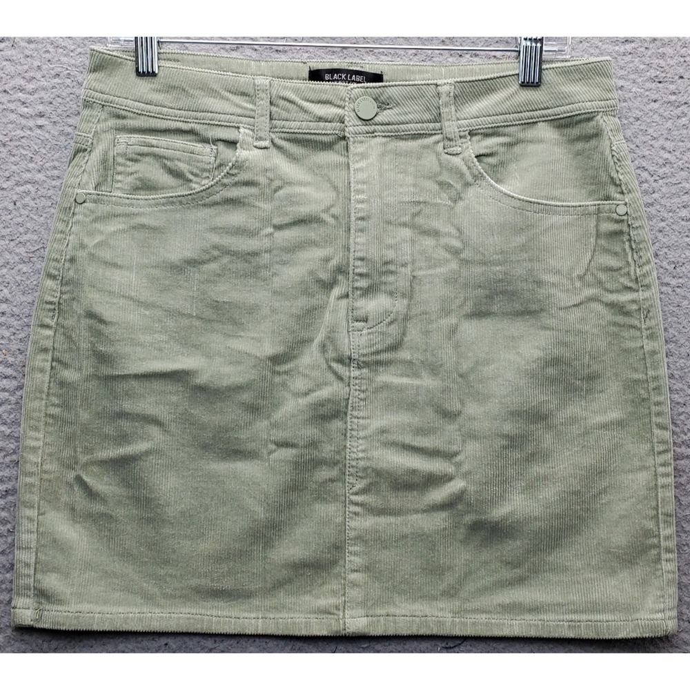 Black Label C'est Toi Corduroy Mini Skirt Womens Large Green Corduroy CTB326CSK
